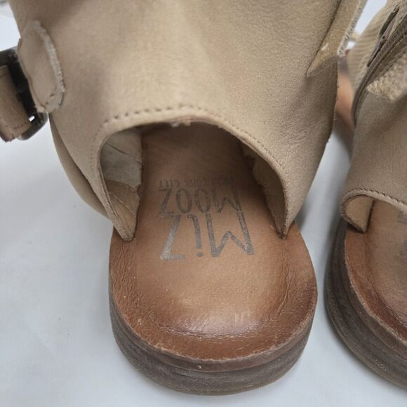 New Miz Mooz Leather Wide Sandals Shoes Forge Tan Size EU 37 W US 6.5-7 W - Picture 5 of 7